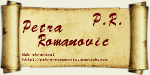 Petra Romanović vizit kartica